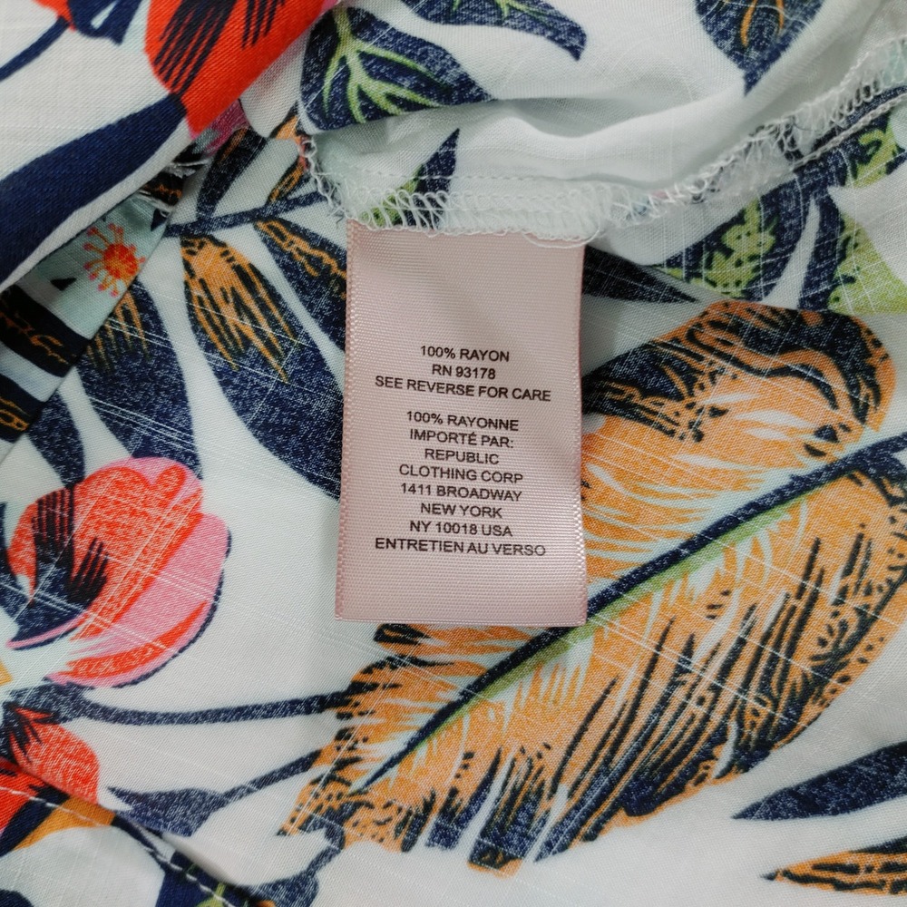 Philosophy Republic Floral Print‎ Frayed Hem Button Up Shirt Top Size M - Picture 4 of 9